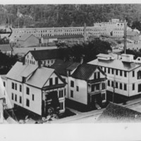 Vermont Farm Machine Company. Artist&#039;s Sketch of Plant: Early View Across Rockingham Street.