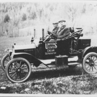 Vermont Farm Machine Company. Artist&#039;s Sketch of Plant: Service Man and Shop Car.