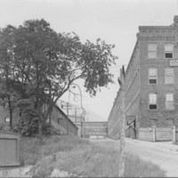 Vermont Farm Machine Company. Artist&#039;s Sketch of Plant: Showing Overpass Between Buildings