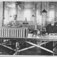 Vermont Farm Machine Company. Artist&#039;s Sketch of Plant: WW1. Shells In Inspection Department.