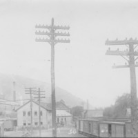 Railway Yard and Freight House. Bellows Falls, VT.