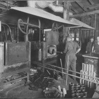 Vermont Farm Machine Company. Artist&#039;s Sketch of Plant: WW1. 4/5/1916. Heat Treating Shells.