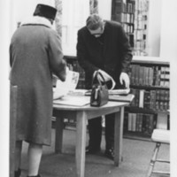 Library Addition Dedication: Scrap Books in Historical Room.