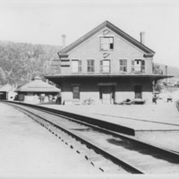 Railway Depot and East Yard. Bellows Falls, VT.