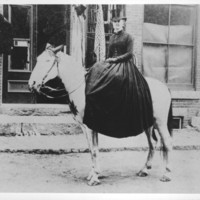 Mrs. Flora Lovell Hoelzel, side saddle.