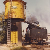 #89 Watering for an Excursion. Steamtown. 7/20/1971.