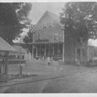 Store: Newton&#039;s Grocery. With Street R.R. Waiting Station.