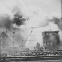 Fire: Rockingham Street. Bellows Falls, VT. 4/17/77.