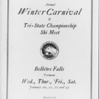 Winter Sports: Bellows Falls Outing Club Program Cover.