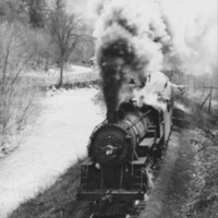 B &amp; M Passenger Train. Gassetts Cut. 4/22/1950