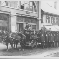 Chemical Truck, Crew, Horses, Dog. B.F.F.D. 1909