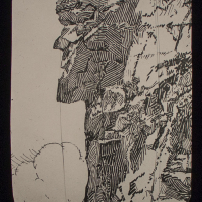 Print of Old Man of the Mountain rock formation