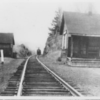 Train Approaching Rockingham Station. 1920s.