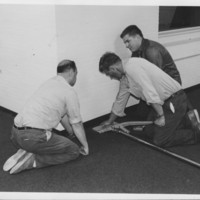 Library Addition. 1967-1968: Laying the Carpet.