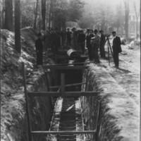 Laying Underground Pipe. Bellows Falls, VT. 1880s