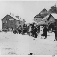 Bellows Falls: The Square. About 1870.