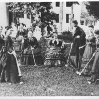 Ladies Playing Croquet. Saxtons River.