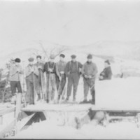 Ice Cutting Crew at Minard&#039;s Pond.