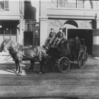 Chemical Truck, Crew, Horses. B.F.F.D. 1909