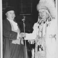 Parade Sidelines: Greetings: Jack Hennessey &amp; Chief.