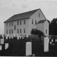 Rockingham Meeting House - North End and Rear Across Cemetery.