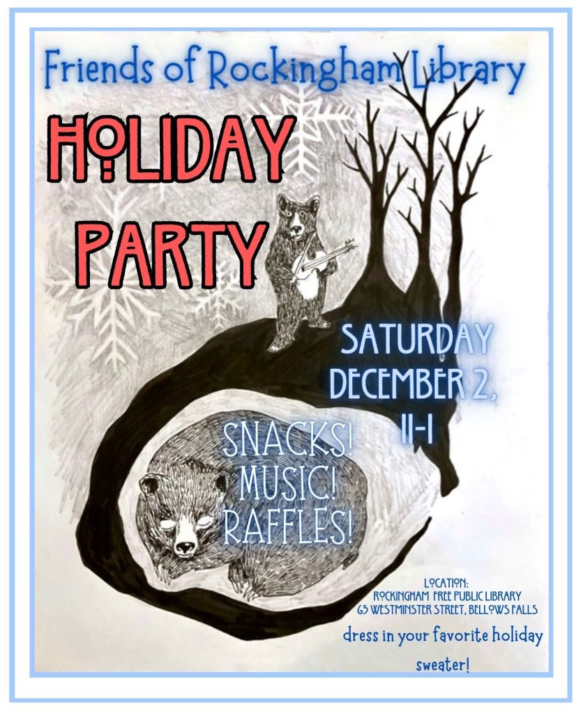 Friends of the Library Holiday Party December 2, 2023 11am - 1pm