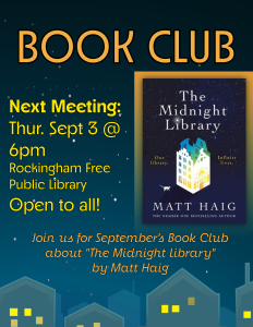 Book Club on Sept 3